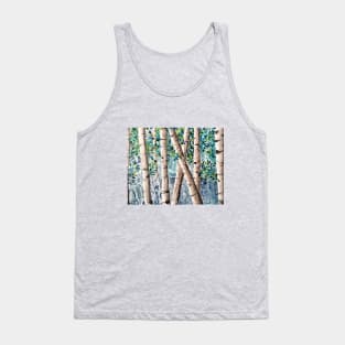 Birch Trees on an Abstract Background Tank Top